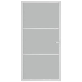 Innentür 102,5x201,5 cm Weiß Mattglas und Aluminium