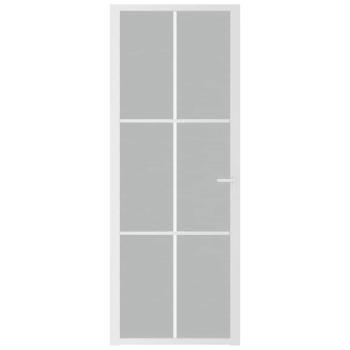 Innentür 76x201,5 cm Weiß Mattglas und Aluminium