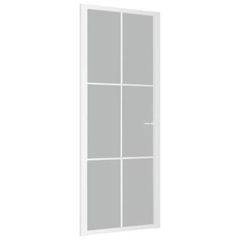Innentür 83x201,5 cm Weiß Mattglas und Aluminium