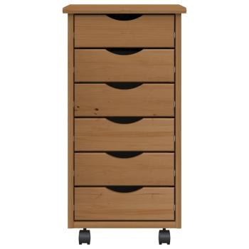 Rollschrank mit Schubladen MOSS Honigbraun Massivholz Kiefer
