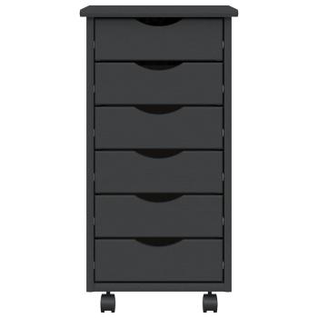 Rollschrank mit Schubladen MOSS Grau Massivholz Kiefer