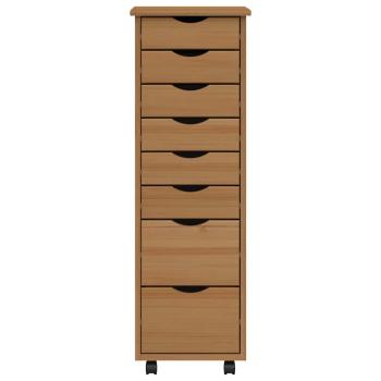 Rollschrank mit Schubladen MOSS Honigbraun Massivholz Kiefer