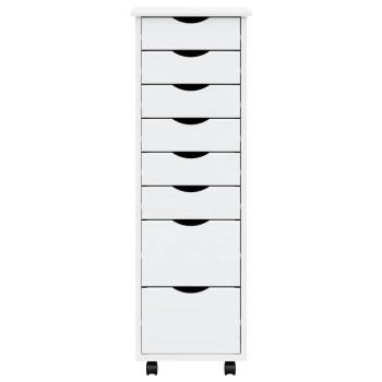 Rollschrank mit Schubladen MOSS Weiß Massivholz Kiefer