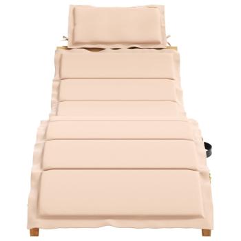 Sonnenliege Massivholz Akazie Beige