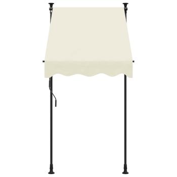Markise Einziehbar Creme 100x150 cm Stoff und Stahl