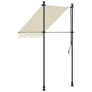 Markise Einziehbar Creme 100x150 cm Stoff und Stahl