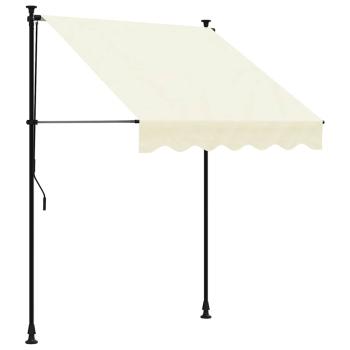 Markise Einziehbar Creme 150x150 cm Stoff und Stahl