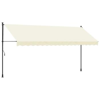 Markise Einziehbar Creme 400x150 cm Stoff und Stahl