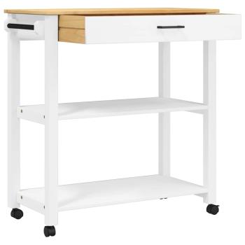 Küchenwagen MONZA 84x40x88,5 cm Weiß Massivholz Kiefer