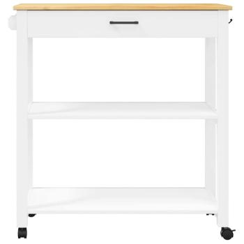Küchenwagen MONZA 84x40x88,5 cm Weiß Massivholz Kiefer