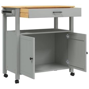 Küchenwagen MONZA 84x40x88,5 cm Grau Massivholz Kiefer