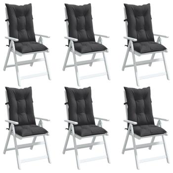 ARDEBO.de - Hochlehner-Auflagen 6 Stk. Melange Anthrazit 120x50x7 cm Stoff