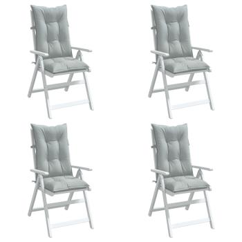 ARDEBO.de - Hochlehner-Auflagen 4 Stk. Melange Hellgrau 120x50x7 cm Stoff