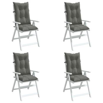 ARDEBO.de - Hochlehner-Auflagen 4 Stk. Melange Dunkelgrau 120x50x7 cm Stoff