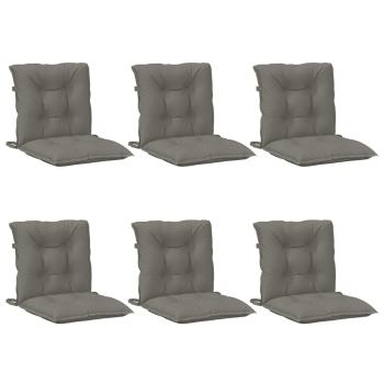Niedriglehner-Auflagen 6 Stk. Dunkelgrau 100x50x7 cm Stoff