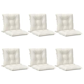 Niedriglehner-Auflagen 6 Stk. Melange Creme 100x50x7 cm Stoff