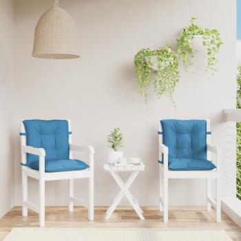 Niedriglehner-Auflagen 2 Stk. Melange Blau 100x50x7 cm Stoff