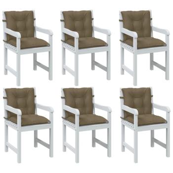 ARDEBO.de - Niedriglehner-Auflagen 6 Stk. Melange Taupe 100x50x7 cm Stoff