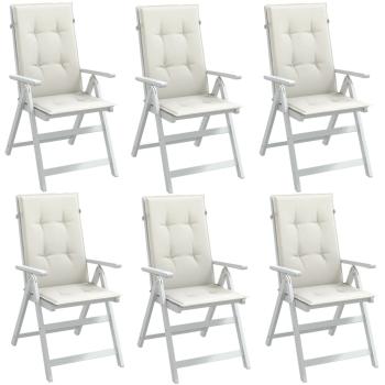 ARDEBO.de - Hochlehner-Auflagen 6 Stk. Melange Creme 120x50x4 cm Stoff