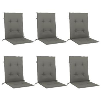 Niedriglehner-Auflagen 6 Stk. Dunkelgrau 100x50x4 cm Stoff