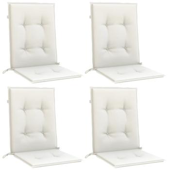 Niedriglehner-Auflagen 4 Stk. Melange Creme 100x50x4 cm Stoff