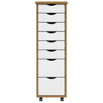 Rollschrank mit Schubladen MOSS Honigbraun Massivholz Kiefer