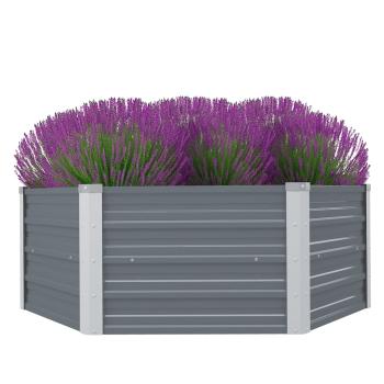 ARDEBO.de - Hochbeet 129 x 129 x 45 cm Verzinkter Stahl Grau
