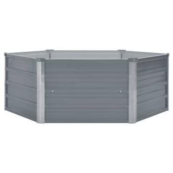 Hochbeet 129 x 129 x 45 cm Verzinkter Stahl Grau