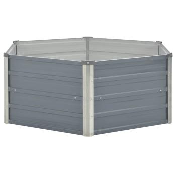 Hochbeet 129 x 129 x 45 cm Verzinkter Stahl Grau