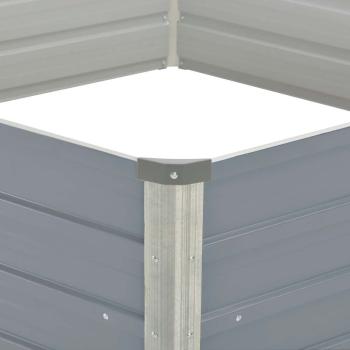 Hochbeet 129 x 129 x 45 cm Verzinkter Stahl Grau