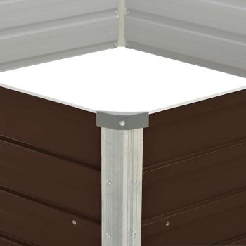 Hochbeet Braun 129 x 129 x 45 cm Verzinkter Stahl