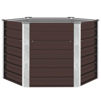 Garten-Hochbeet Braun 129 x 129 x 77 cm Verzinkter Stahl
