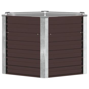 Garten-Hochbeet Braun 129 x 129 x 77 cm Verzinkter Stahl