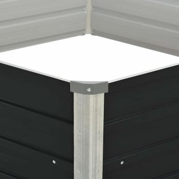 Hochbeet Anthrazit 129 x 129 x 45 cm Verzinkter Stahl
