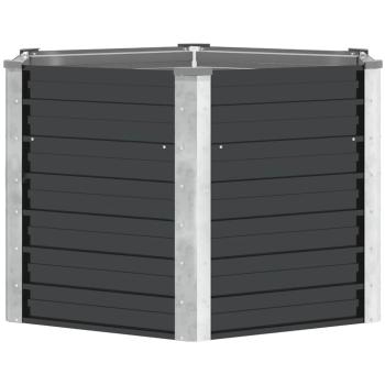 ARDEBO.de - Garten-Hochbeet Anthrazit 129 x 129 x 77 cm Verzinkter Stahl