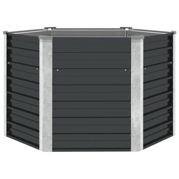 Garten-Hochbeet Anthrazit 129 x 129 x 77 cm Verzinkter Stahl