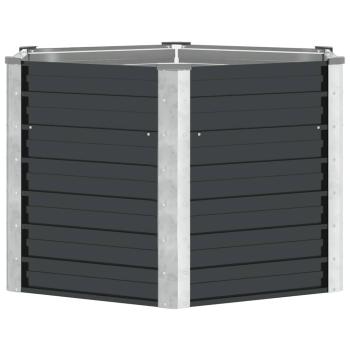 Garten-Hochbeet Anthrazit 129 x 129 x 77 cm Verzinkter Stahl