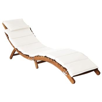 ARDEBO.de - Sonnenliegen Massivholz Akazie Creme