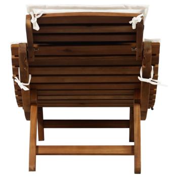 Sonnenliegen Massivholz Akazie Creme