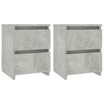 Nachttische 2 Stk. Betongrau 30×30×40 cm Holzwerkstoff