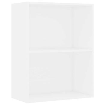 B?cherregal 2 F?cher Wei? 60x30x76,5 cm Holzwerkstoff