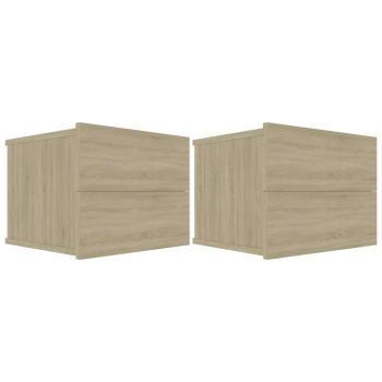 Nachttische 2 Stk. Sonoma-Eiche 40x30x30 cm Holzwerkstoff