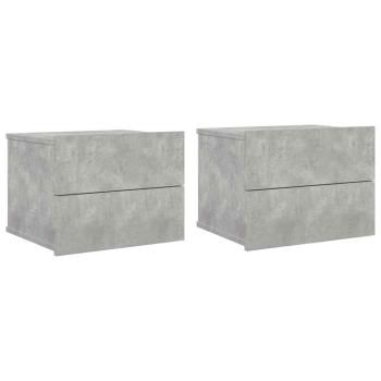 Nachttische 2 Stk. Betongrau 40x30x30 cm Holzwerkstoff
