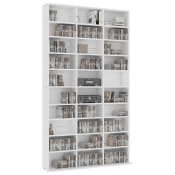 CD-Schrank Weiß 102x23x177,5 cm Holzwerkstoff