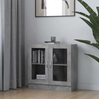 ARDEBO.de - Vitrinenschrank Betongrau 82,5x30,5x80 cm Holzwerkstoff