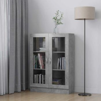 ARDEBO.de - Vitrinenschrank Betongrau 82,5x30,5x115 cm Holzwerkstoff