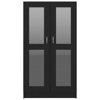 Vitrinenschrank Schwarz 82,5x30,5x150 cm Holzwerkstoff