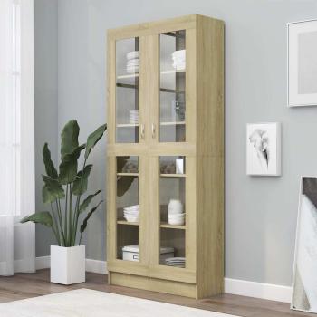 ARDEBO.de - Vitrinenschrank Sonoma-Eiche 82,5x30,5x185 cm Holzwerkstoff
