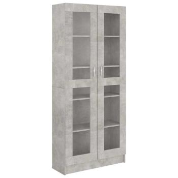 Vitrinenschrank Betongrau 82,5x30,5x185 cm Holzwerkstoff