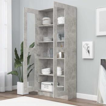 Vitrinenschrank Betongrau 82,5x30,5x185 cm Holzwerkstoff